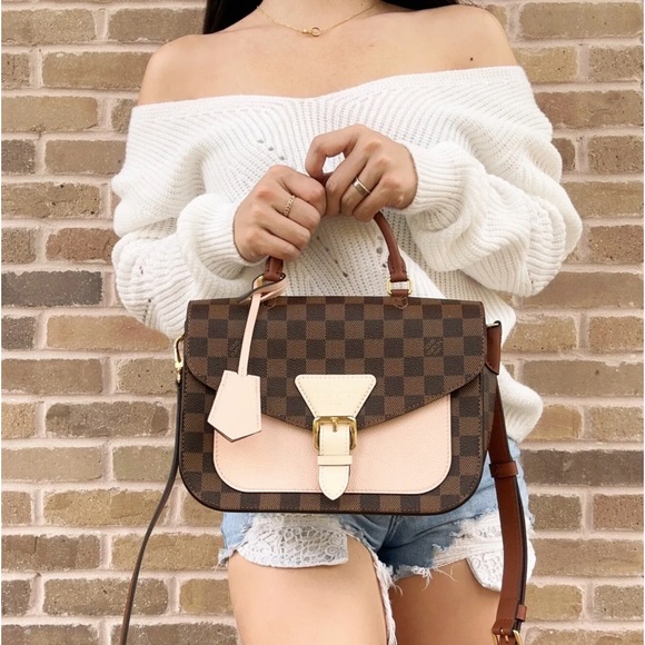 Louis Vuitton Handbags - Louis Vuitton Beaumarchais Top Handle Bag Handbag Brown Damier Ebene Pink